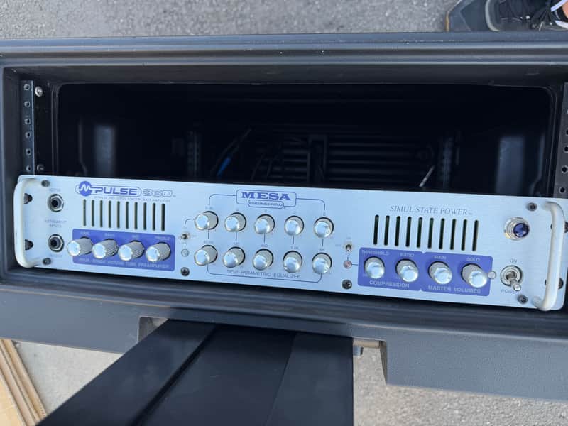 Mesa Boogie M-Pulse 360 Simul-State Rackmount Bass Amp Head 2001 - 2012 - Silver With Rolling case image 1