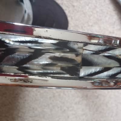 Pearl VINTAGE Japan 20" Chrome Bass DRUM Hoop Black White ONYX AGATE White TIGER RARE !!! 60s 70s image 5