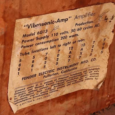 1962 Fender Vibrasonic Amp 6G13-A - Brownface image 7