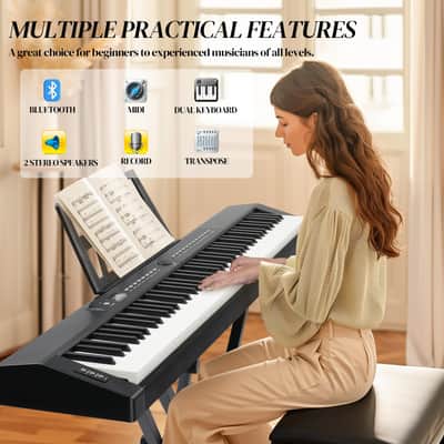 Glarry GPP-105 88 Key Full Size Semi-Weighted Standard Electric Digital Piano Black image 3