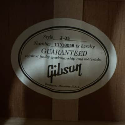 Gibson J-35 2018 - Antique Natural OHSC NICE! image 3