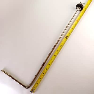 Leedy 3/8x6"x19.5"Cymbal L-Arm Rod Nickel Vintage 50s Bass Drum Mount Holder USA image 1