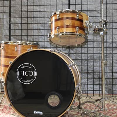 Holloman Custom Drums Ash/Mahogany drum set - hand rubbed urethane over Danish Oil image 8