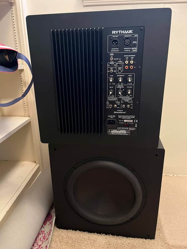 PAIR of Rythmik Audio F12 Subwoofers - Mid 2010s - Black image 1