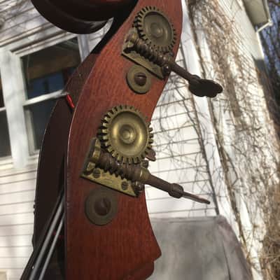 Alcoa ALUMINUM upright bass 1930s Faux wood finish image 15