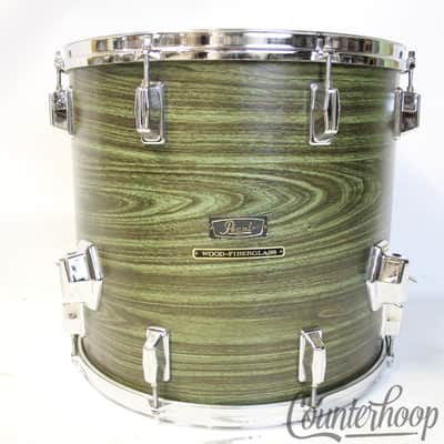 *Pearl Avocado Wood-Fiberglass Drum Set 22,12,13,16" Japan Mahogany Vintage 70s* image 12