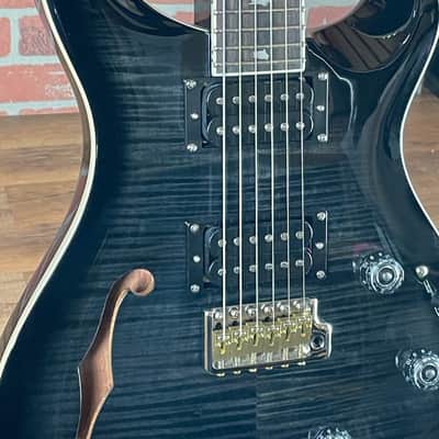 PRS SE Custom 24 Semi-hollow Piezo Electric Guitar - Charcoal Burst image 3
