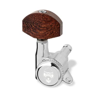 7 String Set - Guitar Monkey - Locking Tuners -   Big German Tamarind Wood  Buttons - Chrome image 1
