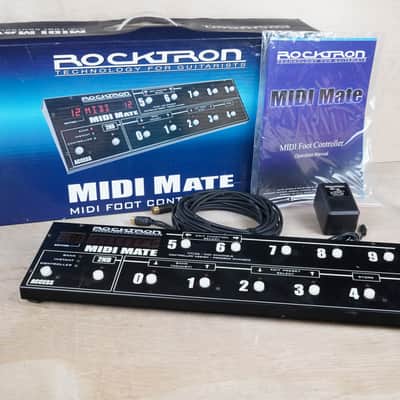 Rocktron MIDI Mate Foot Controller Black in Box w/ Power Supply, 30ft MIDI Cable image 1