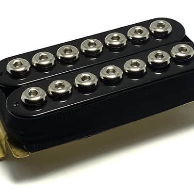 7 String Crusader NECK Humbucker by Dragonfire Featuring Enhanced Coverage, Black with Chrome Oversized Hex Cap Poles image 2