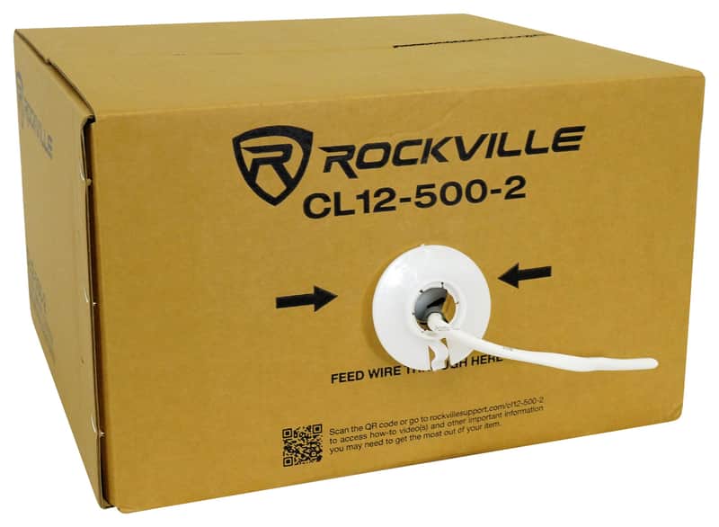 Rockville CL12-500-2 CL2 Rated 12 AWG 500' Speaker Wire In Wall Ceiling 70V 100V image 1