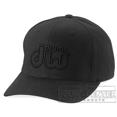 DW Drumwear Performance Hat Black-on-Black Flexfit Large