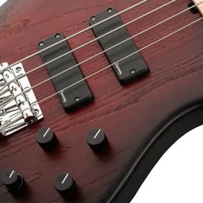 Sadowsky MetroLine 24-Fret Modern Bass-Swamp Ash Body-4 String-Burgundy Burst Transparent Satin image 5