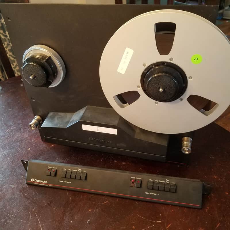 Dictaphone 5202 1/2" 4-head reel to reel tape transport Logger 10.5" R2R 1990 - black rack mount image 1