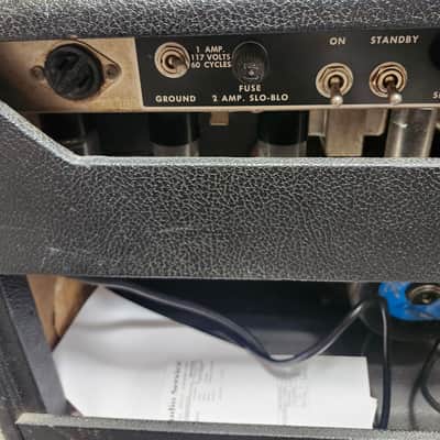 Vintage 1965 Fender Deluxe Reverb Combo Amp - Black Panel AB763 Circuit w/ Footswitch image 10