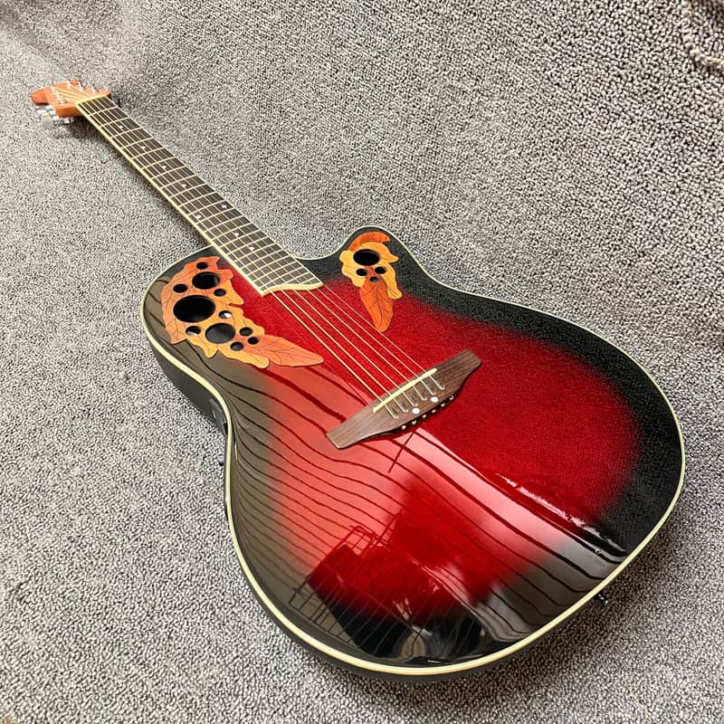 Applause by Ovation AE148 Acoustic/Electric Guitar Red Burst | Reverb