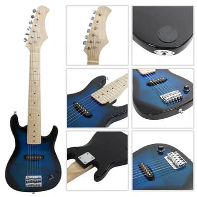 Kids 30" Electric Guitar w/Amp & Guitar Combo Accessory Kit Set Blue Electric image 2