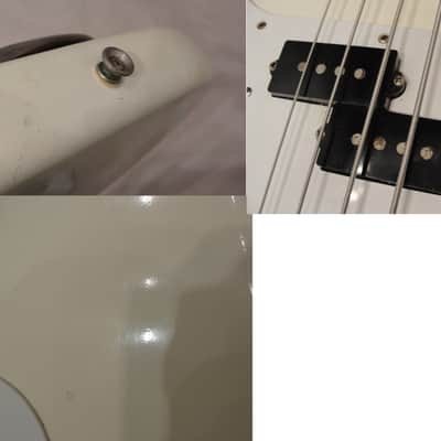 Vintage 1980's Bradley P bass 4 string Electric Bass Guitar made in Japan  Gloss White image 12