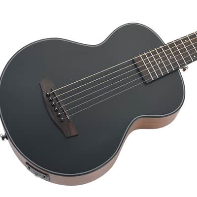 HEX BB200E M/BT Travel Mini Acoustic Guitar Black Satin Fishman Preamp Pickup Slotted Headstock image 4