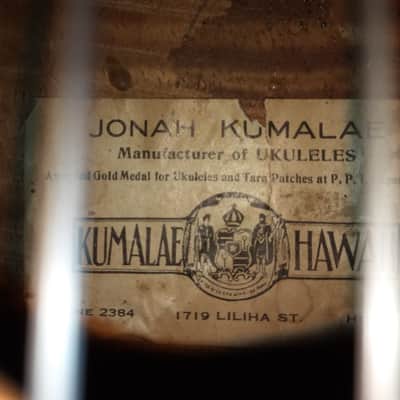 Jonah Kumalae Gold Award Koa Soprano Ukulele 1915-1919 Natural image 13