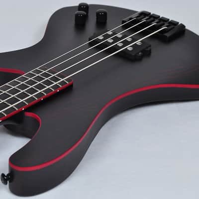 Schecter Signature Sam Bettley Stiletto Electric Bass in Satin Black with Red! With Free Hardcase! image 6