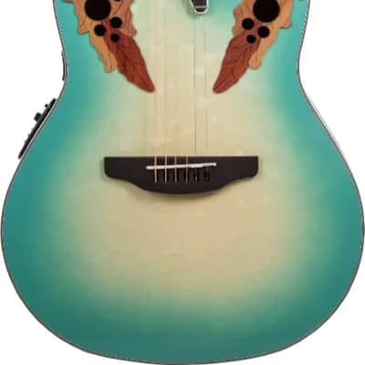 Ovation Celebrity CE44X Elite Plus Grand Auditorium Acoustic-Electric Guitar, Quilted Maple Top, Mint Green image 2
