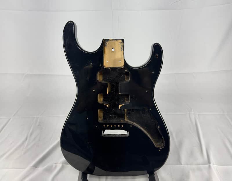 Unbranded Strat Style Electric Guitar Body - Black image 1