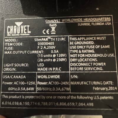 Chauvet Chauvet DJ SlimPAR Tri 12 IRC – LED Wash Light 2017 image 10
