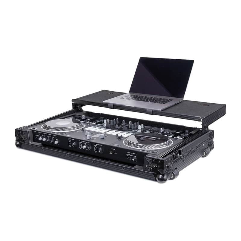 Headliner HL10021 - Pitch Black Flight Case with Laptop Platform & Wheels for Pioneer DJ DDJ-REV7 image 1