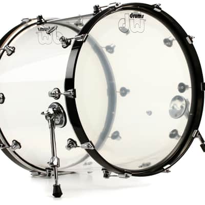 DW Design Series Acrylic Bass Drum - 18 x 22 inch - Clear Acrylic image 1