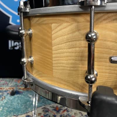 Angel - 14x5.5" Snare Drum Segmented Block Alder Wood Shell 2019 - Clear Oil Finish image 7