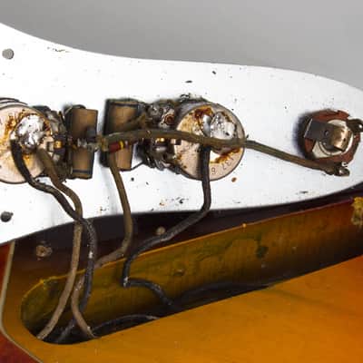 Fender Jazz Bass Solid Body Electric Bass Guitar (1960), ser. #54837, original brown tolex hard shell case. image 15