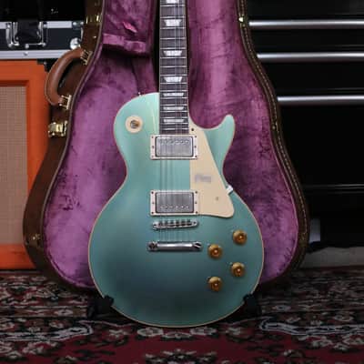Gibson 1957 Les Paul Standard Natural Back VOS Electric Guitar  2019 Antique Metallic Teal image 4