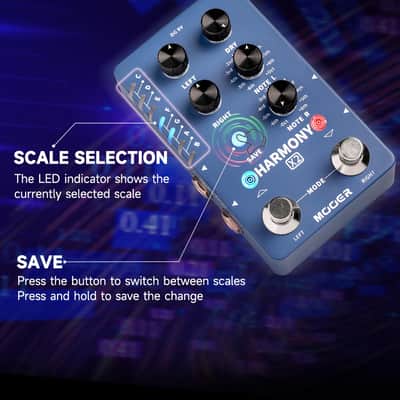 Mooer harmony x2 Dual Channel Harmony Pedal,price Guitar Effects Pedal up to 12 Pitches Each Pitch has 11 Harmony Modes Professional Stereo for Electric Guitar and Bass (Price includes the import duty for US buyer) image 5