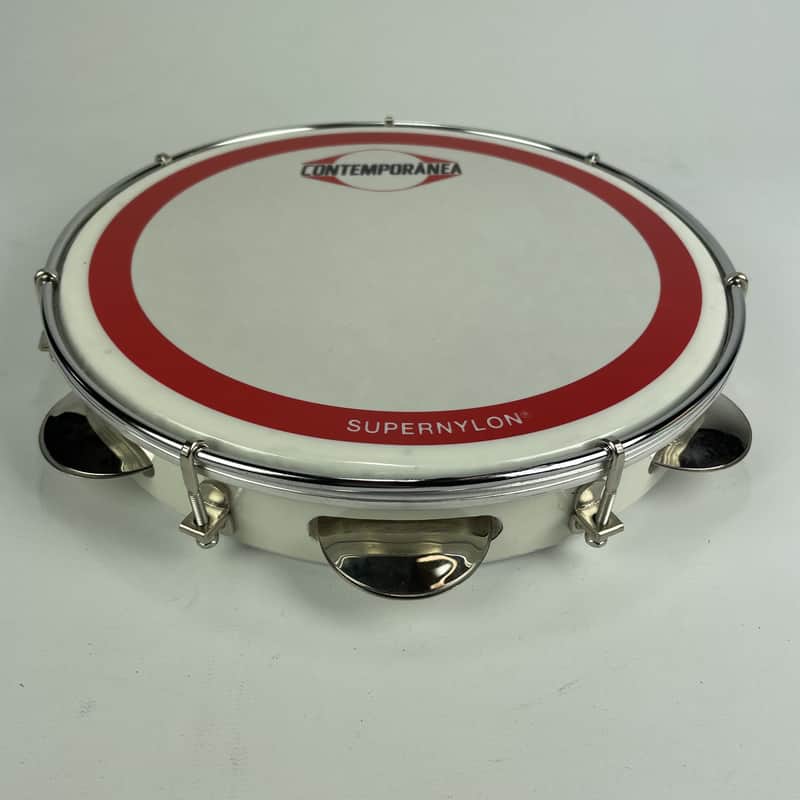 Contemporanea Formica Single Lug Super Nylon Pandeiro, 10” White/Chrome