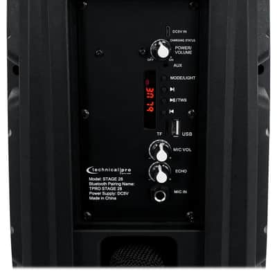 Technical Pro Dual 8" Rechargeable Karaoke Machine System Bundle with Stand & 3) Wireless Mics image 10
