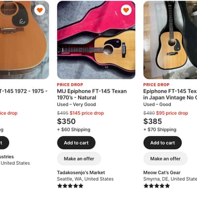 Epiphone FT-146 Texan DeLuxe Late 70's - Epiphone Case image 20