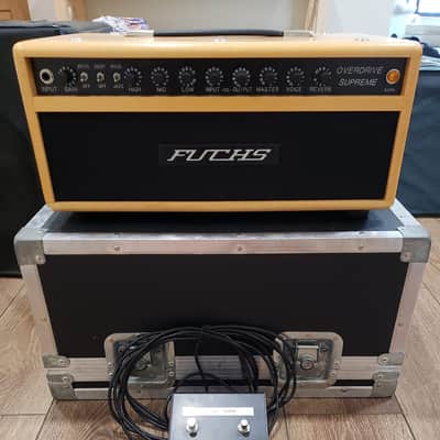 Fuchs - ODS - 100 Watt - Natural Wood Head with Matching Wood 1x12 Cab with OEM EVM12L.  Includes amp flight case, original amp/speaker cab vinyl covers and original foot switch. image 1