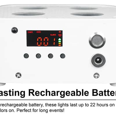 Rockville 4 PACK MINI IR4 White DJ/Party Par Wash Up Lights+Wireless DMX+App+Bag image 7