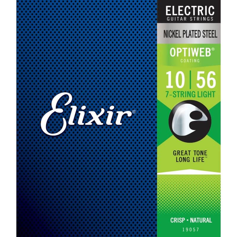 Elixir 19057 Optiweb 7-String Electric Guitar Strings - Light (10-56) image 1