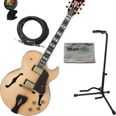 Ibanez LGB30 George Benson Signature Hollow Body Guitar, Natural w/ Case, Tuner, Stand, Cable, and Cloth image 2