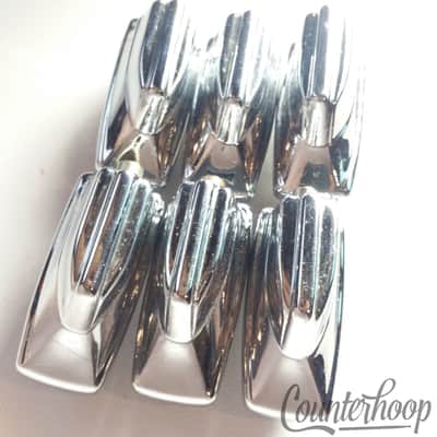 *Tama Superstar 6x Floor/Tom Drum Lugs Chrome Vintage 80s Japan 1 9/16 Hardware* image 2