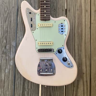 Fender Jaguar Parts Caster Partscaster Nitro Matching Headstock Warmoth - Shell Pink parts guitar image 6