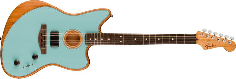 Fender Acoustasonic Player Jazzmaster Rosewood FB Ice Blue with Bag