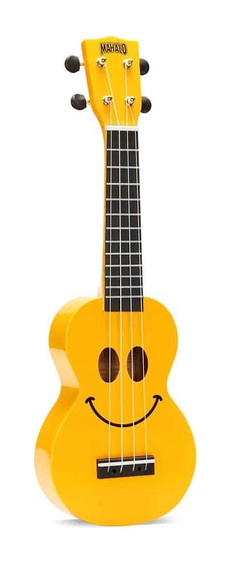 Mahalo Smiley Face Sopranino Ukulele (Yellow) U-SMILINO-YW image 1