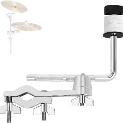 Drum Set Mounting Clamp Cymbal Stand Extension Arm L Cymbal Clamp for 8-12 Inch Splash Cymbals,Adjustable Cymbal Arm Fits 15-33mm Cymbal Stand, Drummer Beginner Percussion Accessories image 1