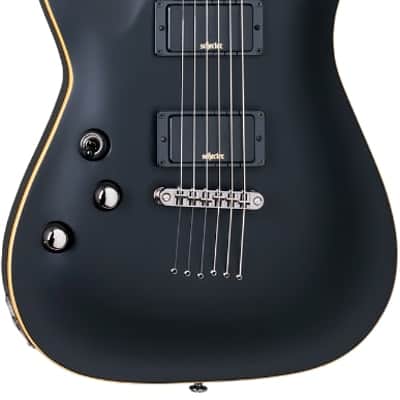 Schecter Demon-6 Electric Guitar. Left Handed Satin Black image 2