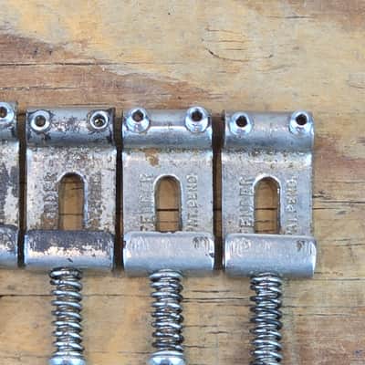 Vintage 1950s 1960s Fender Stratocaster Bridge Saddles - Set of 5 image 8