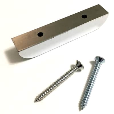 Precision Bass Thumb Rest Chrome with Screws Made In Germany Open Package image 2