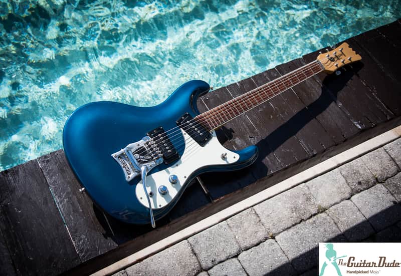 Mosrite of California 1965- '66 Reissue - "The Ventures" Model - Ink Blue - Moseley Vibramute - image 1
